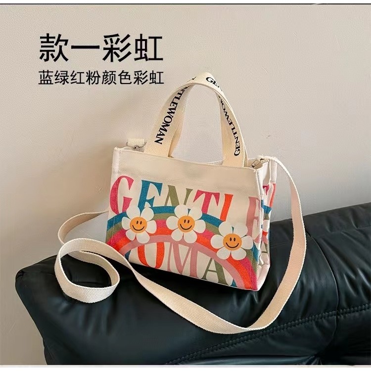 [ใหม่] ประเทศไทยแฟชั่นใหม่ผ้าใบกระเป๋าหญิงมินิแบบพกพาขายร้อนins All-match Casual Cross-body Clutch Small Tote Bag
