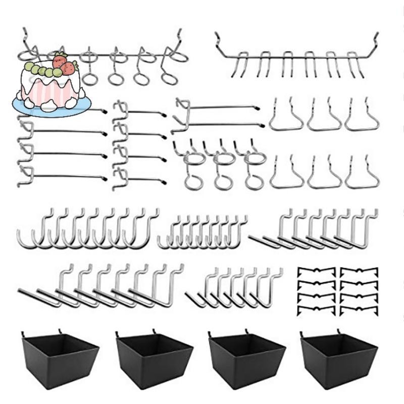 [Sep] 81 ชิ้น Pegboard Hooks Assortment พร้อม Pegboard Bins Peg ล็อคเครื่องมือ Organizer .