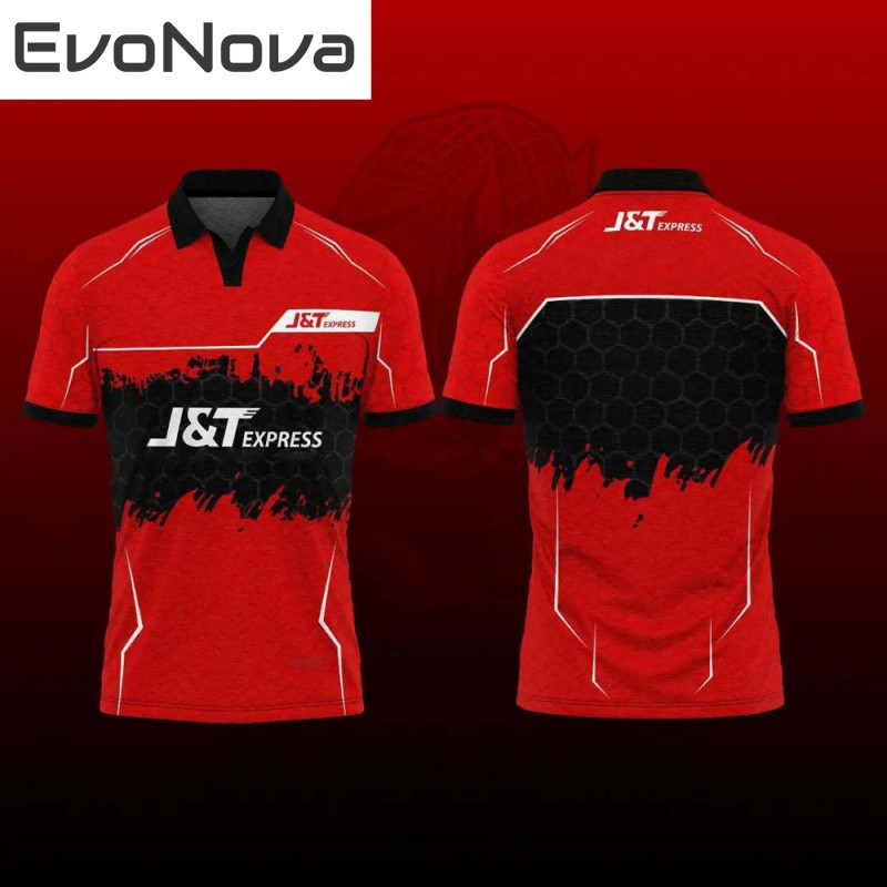 เสื้อโปโลแขนสั้น J&T Express JNT สำหรับพนักงานจัดส่ง ระบายอากาศ ดูดซับความชื้น เสื้อโปโลผ้าแห้งเร็วและเย็นสบาย