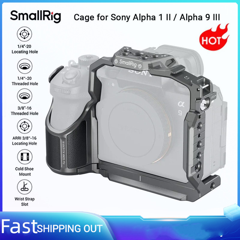SmallRig A9 III กรงสําหรับ Sony Alpha 1 II / Alpha 9 III พร้อม HawkLock H21 NATO Rail ในตัว Arca-Swi