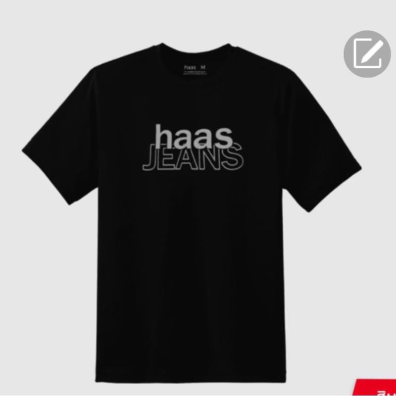 Haas เสื้อยืดแขนสั้น Unisex ผ้าไหมตาข่ายพิมพ์ลาย haas Unisex