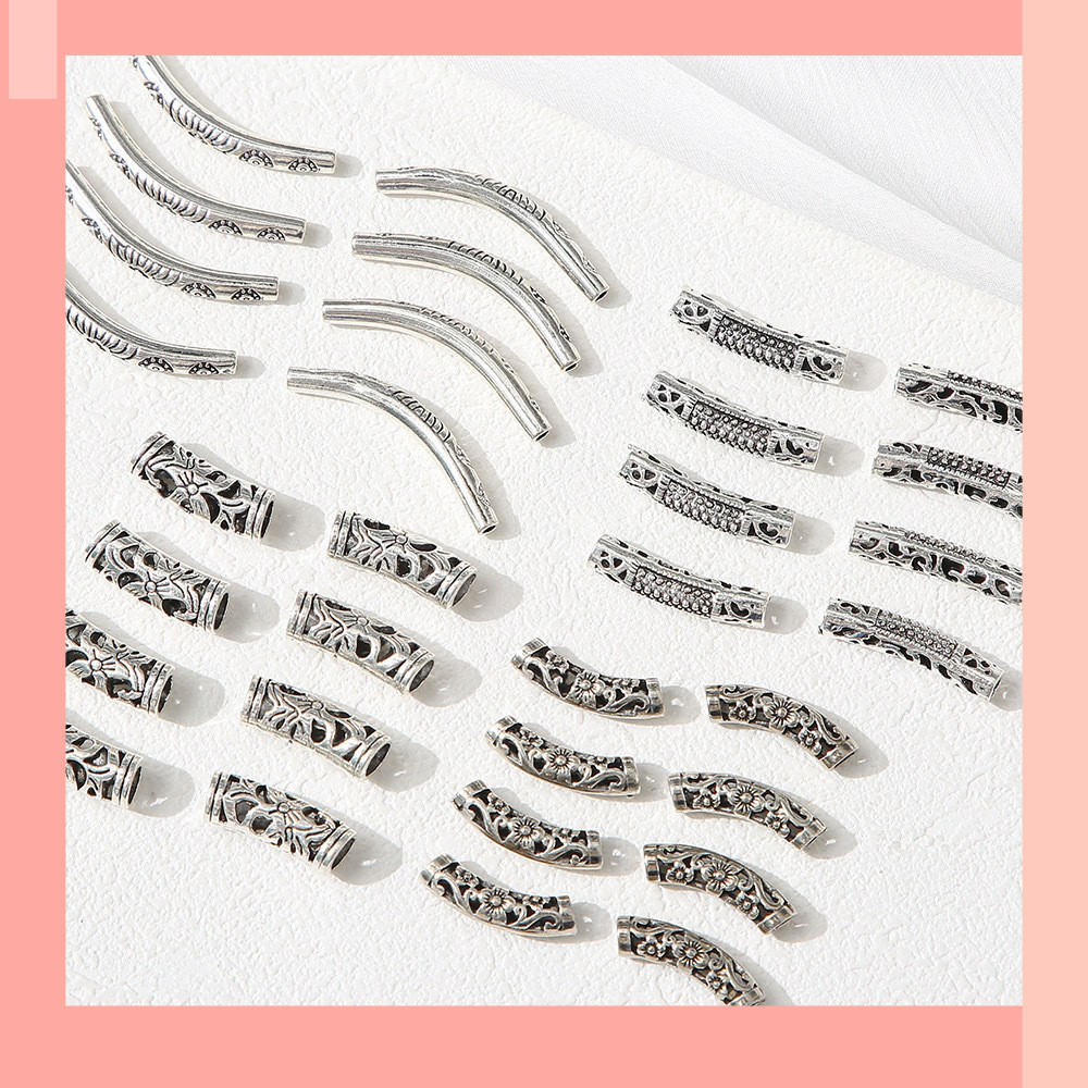 [JIN] Retro ทิเบตเงินใหม่สไตล์จีน,โลหะผสม Spacer ลูกปัดข้อศอก,ทําด้วยมือ diy วัสดุเครื่องประดับอุปกรณ์เสริม