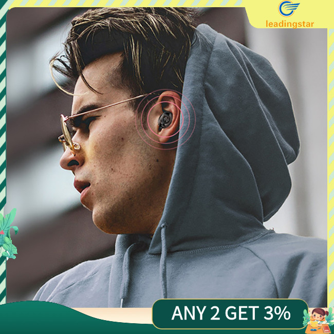 Leadingstar หูฟังไร้สายชุดหูฟังชนิดใส่ในหูหูฟังสเตอริโอพร้อมจอแสดงผล LED เคสชาร์จลดเสียงรบกวนหูฟัง Latency ต่ํา