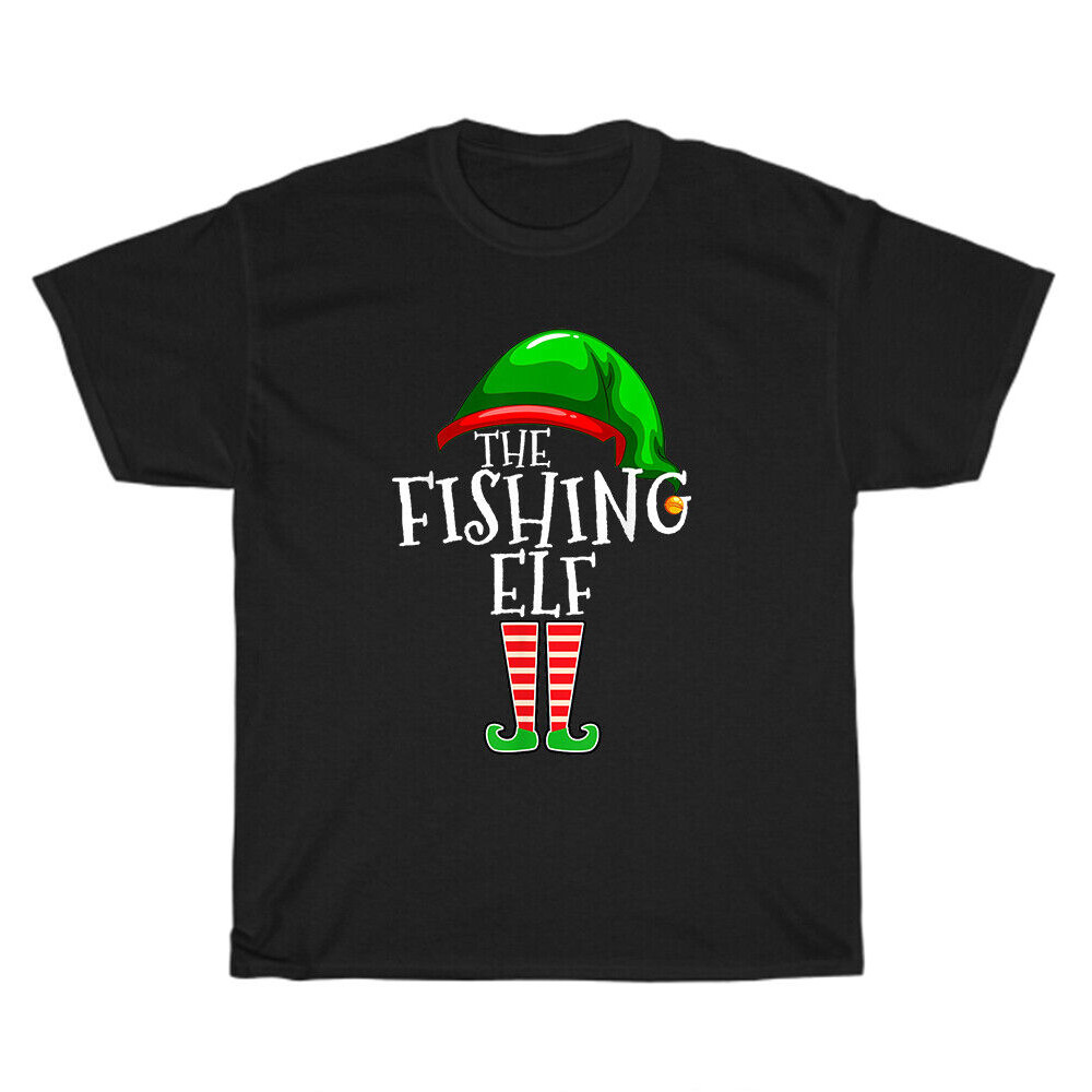 Fishing Elf Family Matching Group เสื้อยืดคริสต์มาส Xmas Gift Dad Pops