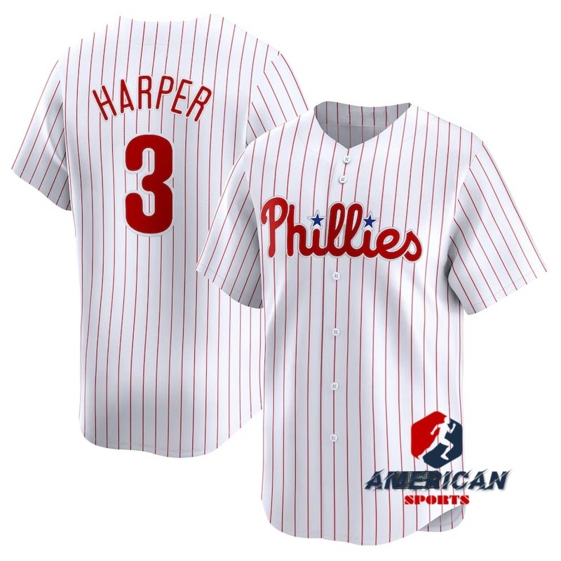 เสื้อเบสบอลทีม Philadelphia Phillies แบบโฮมไวท์ สําหรับผู้ชาย