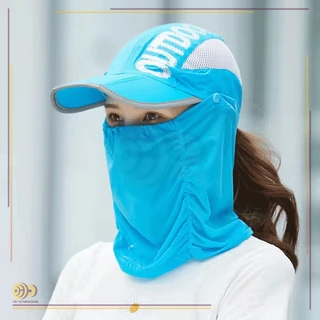 หมวกกันแดด หมวกกันยูวี ใส่ทำกิจกรรมกลางแจ้ง หมวกกันUV หมวกกันแดดคลุมหน้า กันฝุ่น ป้องกันแดด ปกป้องได้ครอบคลุม
