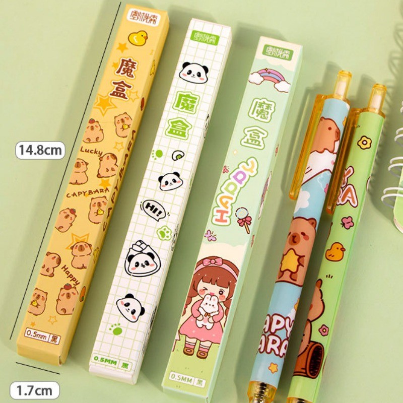 Panda/capybara Blind Box Creative Surprise ปากกาเจลสําหรับนักเรียน 0.5 มม.หมึกแห้งเร็วปากกาน่ารักนักเรียนเครื่องเขียน