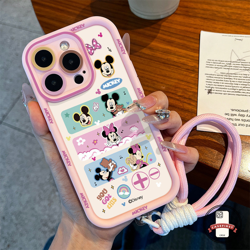 ตก แต่งการ์ตูนมิกกี้มินนี่เมาส์สีชมพูโบว์ เคส Tecno Spark GO 2024 20 infinix Smart 5 8 6 7 Pro Hot 30 20 11 40i 9 8 Play