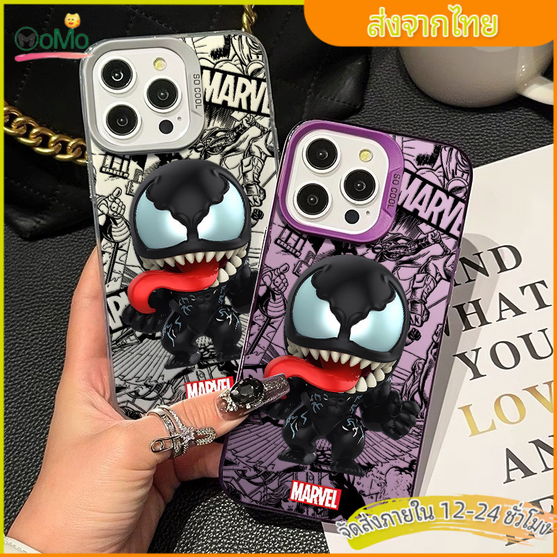 poison เคสไอโฟน 11 13 กันกระแทก ตลก สไปเดอร์แมน กรณีมือถือ สำหรับ iPhone15plus 16 promax 14 12mini XR/XSMax 7 8 SE2020 ราคา ถูกที่สุด ดีลบีเคเค แกลเลอรีภาพที่ 2