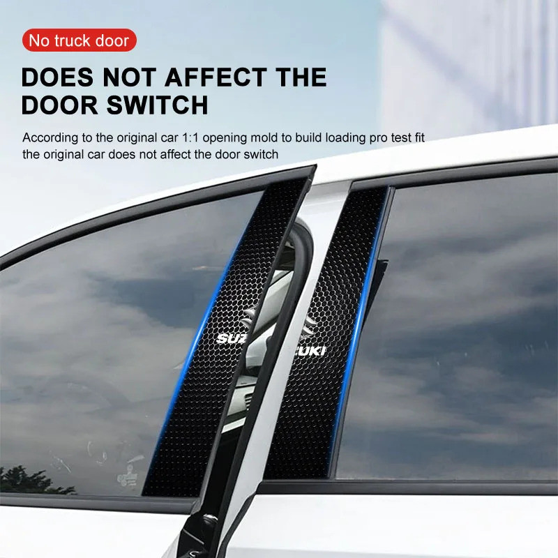 2 ชิ้นรถเสากลางสติกเกอร์โลโก้อัตโนมัติอุปกรณ์ตกแต่งสําหรับ Suzuki Swift Samurai Vitara SX4 Jimny Alto Kaiser Ingnis - รูปที่ 2