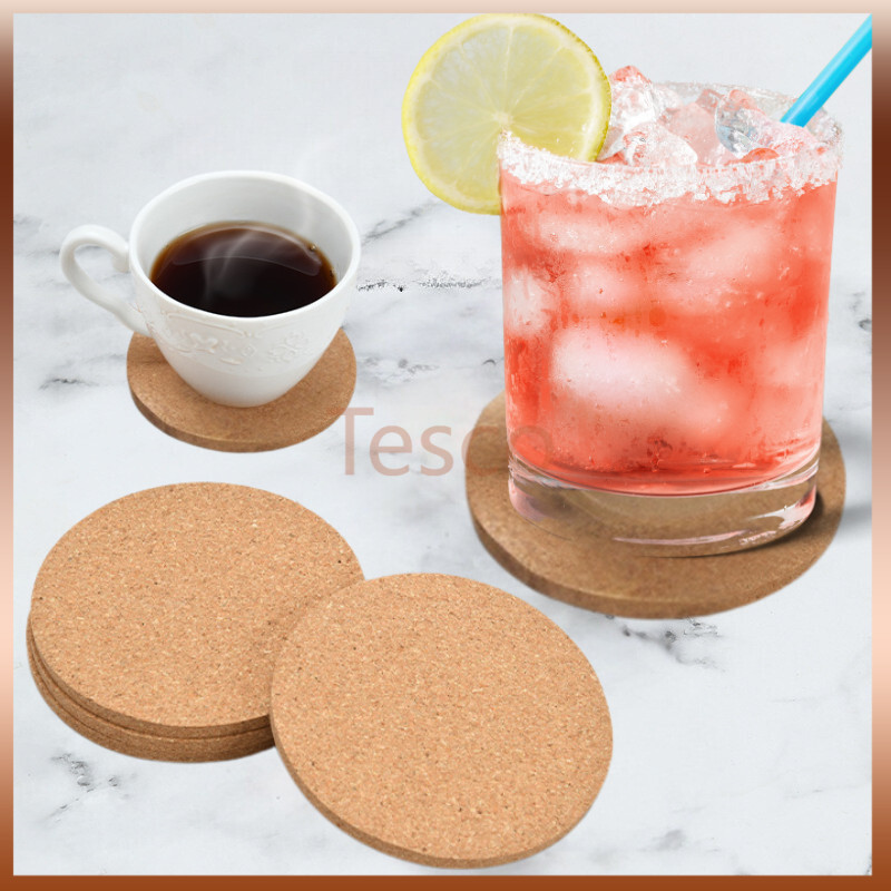 Tesco  แผ่นรองแก้วฉนวนกันความร้อนแบบกลม/แผ่นรองแก้วไม้/แผ่นรองแก้วไม้ก๊อก