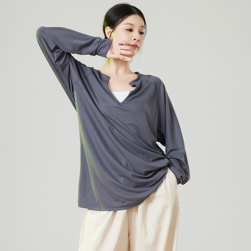 เสื้อผ้าซ้อมเต้นสมัยใหม่เสื้อผ้าเต้นรําลําลองหลวมชุดบอดี้สูทแขนยาว