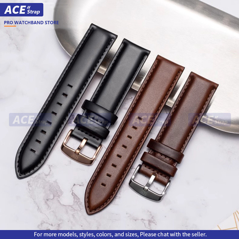 เหมาะสำหรับสายนาฬิกา DW Daniel Wellington หนังวัวแท้ 12mm 13mm 14mm 16mm 17mm 18mm 19mm 20mm สายนาฬิกาสำหรับผู้ชายและผู้หญิง