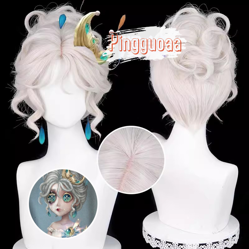 【Manmei】Identity V Female Dancer Margaretha Zelle Cosplay Wig 30cm Short Beige Heat Resistant Synthe