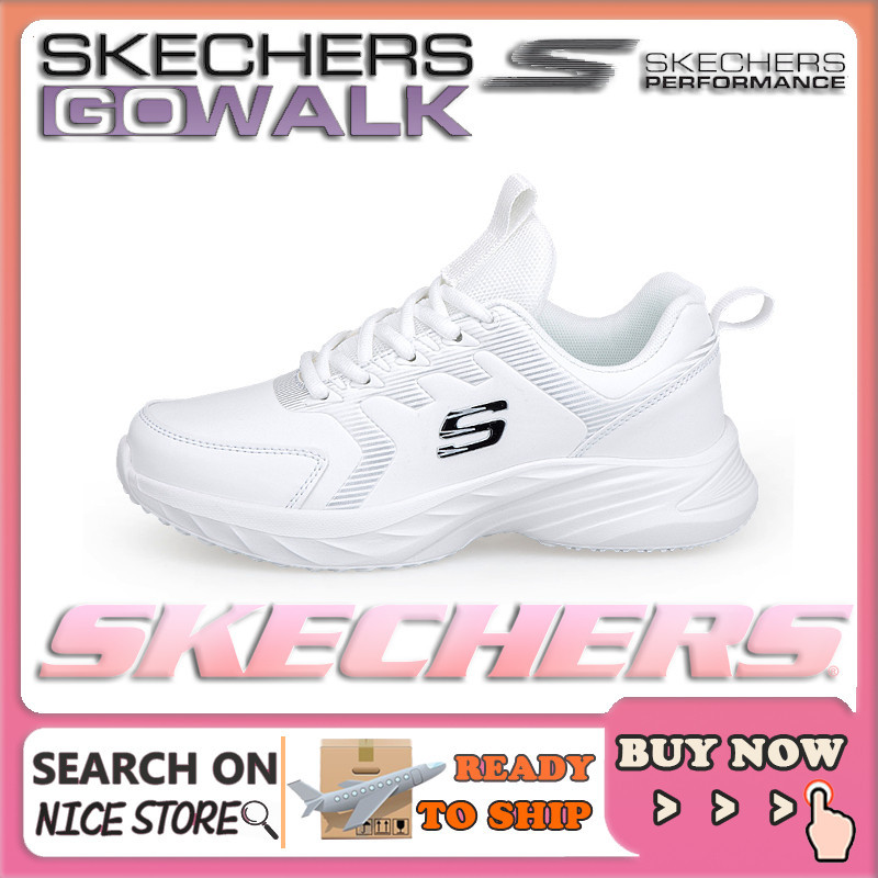 [พร้อมส่ง] Skechers_gowalk Kasut Wanita รองเท้าลําลอง น้ําหนักเบา ระบายอากาศ สีขาว สําหรับผู้หญิง
