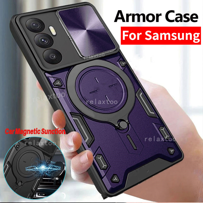 Metal Magnetic Car Ring Holder Casing For Samsung Galaxy A05 A05S A04S A55 A35 A25 A15 A54 A34 A14 A