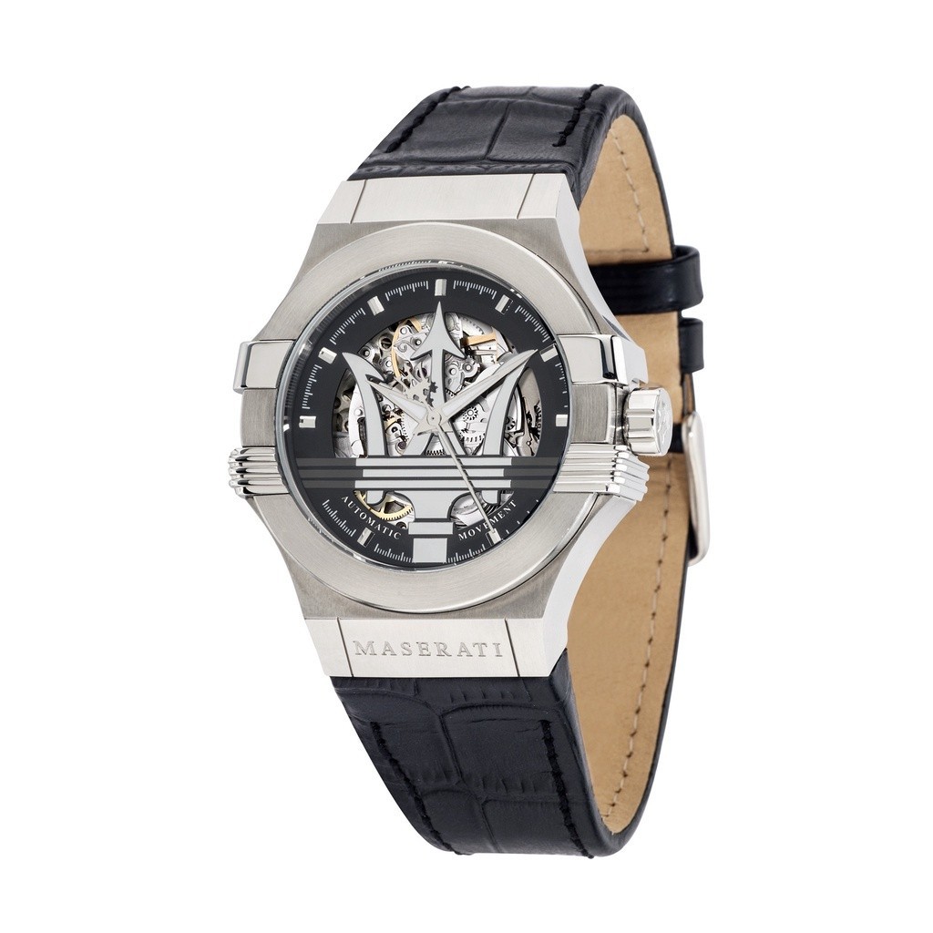 นาฬิกาข้อมืออัตโนมัติ Maserati Potenza หน้าปัดโครงกระดูก สีดํา ขนาด 40 มม. สําหรับผู้ชาย8821108038