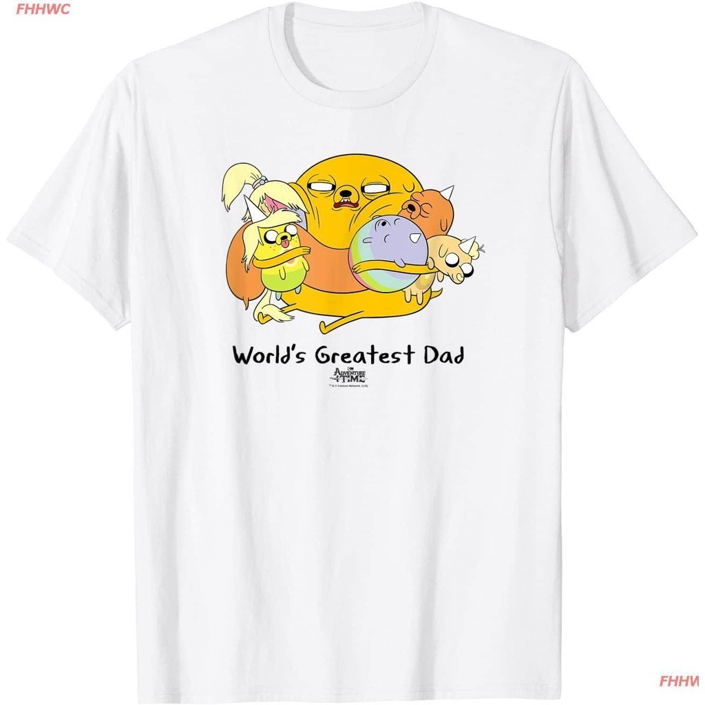 【พร้อมส่ง】 FHHWC New Unisex Adventure Time World's Greatest Dad T-Shirt Personality Printed S-5XL