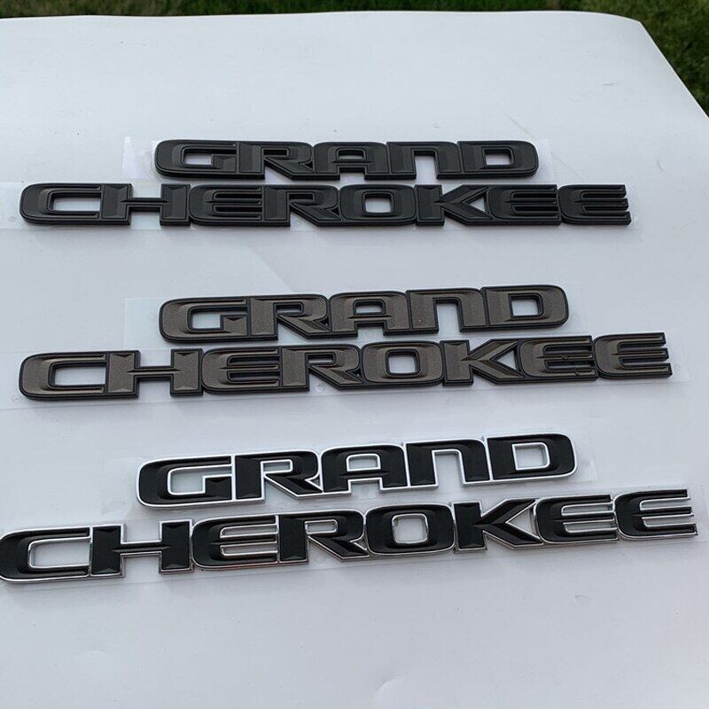 สติกเกอร์ป้ายชื่อ ลายตัวอักษร สีดํา สําหรับตกแต่งรถยนต์ Jeep Grand Cherokee