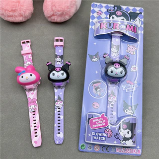 นาฬิกาข้อมืออิเล็กทรอนิกส์ ลายการ์ตูน kuromi melody Cinnamoroll Ultraman แบบเรืองแสง เหมาะกับของขวัญ สําหรับเด็กอนุบาล