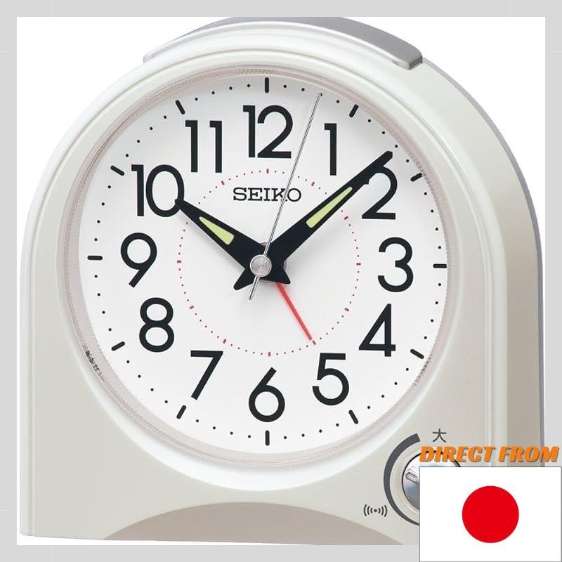 นาฬิกาปลุก Seiko ประดับไข่มุก สีขาว อะนาล็อก 115X115 X 55 มม. Kr520W
