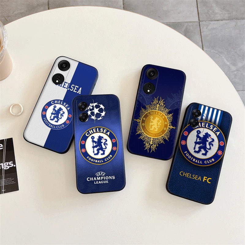เคสโทรศัพท์ซิลิโคน TPU แบบนิ่ม ลายสโมสรฟุตบอลเชลซี สีดํา สําหรับ OPPO A96 5G A95 4G A78 5G A58 4G A78 4G A38 4G A18 4G ราคา ถูกที่สุด ดีลบีเคเค แกลเลอรีภาพที่ 2