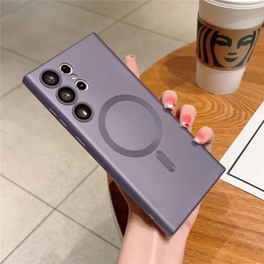 เคสกันกล้อง พร้อมเลนส์กล้อง เคสแม่เหล็ก ชาร์จได้ สำหรับSamsung S24 S23 S22 S21 S20 Note 20 Ultra Note 10 Plus S21 S23 FE