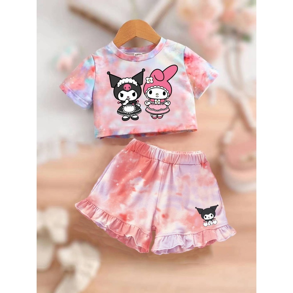 ชุดเซ็ทเด็ก เสื้อ*กางเกง ลายการ์ตูนสุดฮิต มัดย้อม