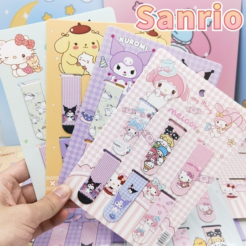 6 ชิ้น / เซต น่ารัก Sanrio Cinnamoroll Kuromi My Melody ที่คั่นหนังสือแม่เหล็ก ที่คั่นหนังสือ เครื่องเขียน โรงเรียน สํานักงาน จัดหา คลิปหนีบกระดาษ