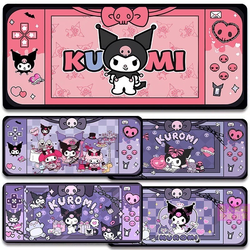 Kuromi เสื่อปูโต๊ะ กันลื่น ลายการ์ตูนอนิเมะน่ารัก ขนาดใหญ่ สําหรับคอมพิวเตอร์ สํานักงาน