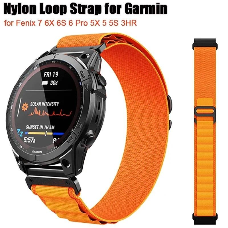 22 มม.26 มม.ไนลอนวงกีฬาสําหรับ garmin Fenix 7X 6 6X 5 5X Plus Pro 3/3HR Forerunner 935 945 นาฬิกาสร 