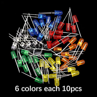 100 ชิ้น LED ไดโอด F5 5 มม. ชุดสารพัน ขาว เขียว แดง ฟ้า เหลือง ส้ม ชมพู ม่วง วอร์มขาว DIY ไดโอดเปล่งแสง