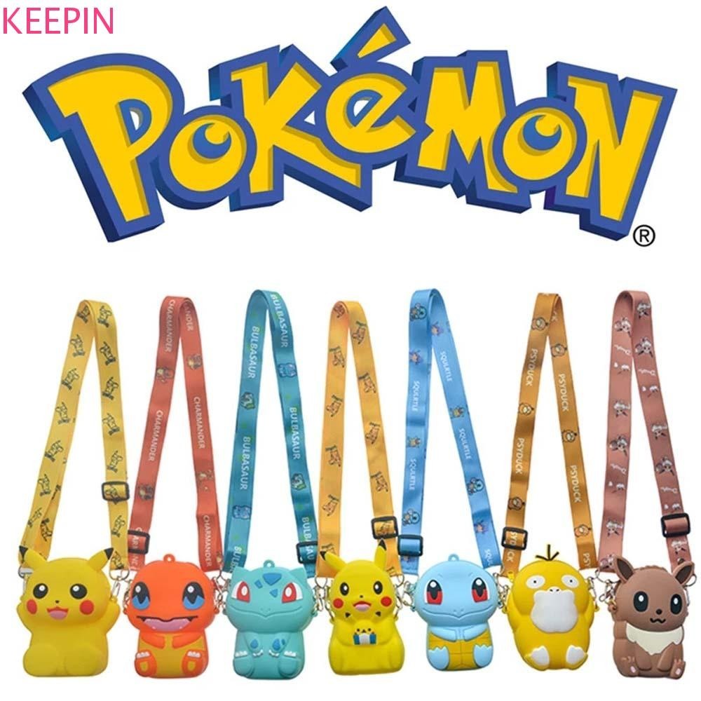 Keepin Pokemon Go กระเป ๋ าใส ่ เหรียญ Eevee กระเป ๋ าเก ็ บน ่ ารักหูฟัง Squirtle อะนิเมะรูป Pikachu