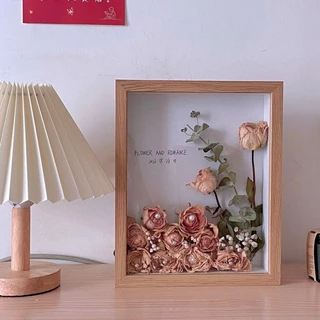 กล่องใส่ดอกไม้แห้ง กรอบรูป ตู้ติดผนัง 3D ตกแต่งผนัง ตกแต่งโต๊ะ เก็บดอกไม้แห้ง แสดงรูปถ่าย