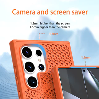 SAMSUNG หรูหรารังผึ้งหลุมกระจายความร้อนเคสโทรศัพท์แม่เหล็กสําหรับSamsung S26 Ultra Plus S25 Ulta S24 S23 S22 Ultra Plus Coolingไร้สายชาร์จAnti-Drop Hard Cover