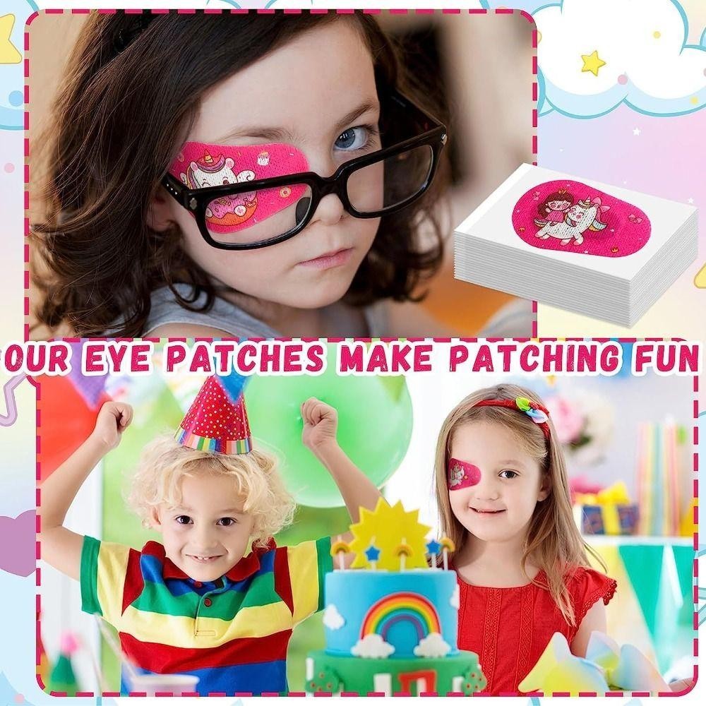 Kentontllb 20 ชิ้น ผ้าปิดตาเดี่ยวสําหรับเด็ก, การแก้ไขสายตาเอียงสีทึบเด็ก Amblyopia Eye Patch, Supple Vision Care สบาย Eye Patch