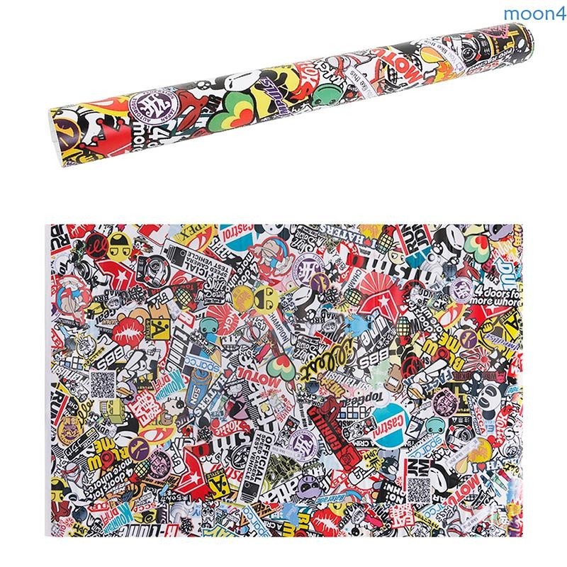 Moon4 Rock Panda การ ์ ตูน Graffiti รถสติกเกอร ์ Bomb Wrap แผ ่ นสติกเกอร ์ รูปลอก 20 x 30