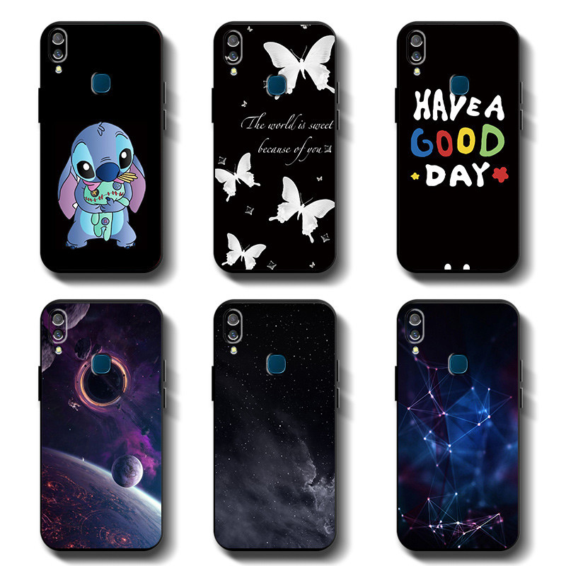 Anticrack soft caseoh สําหรับ VIVO 1806 V11i ป ้ องกันสีดําซิลิคอน TPU coquette โทรศัพท ์ กรณียาง
