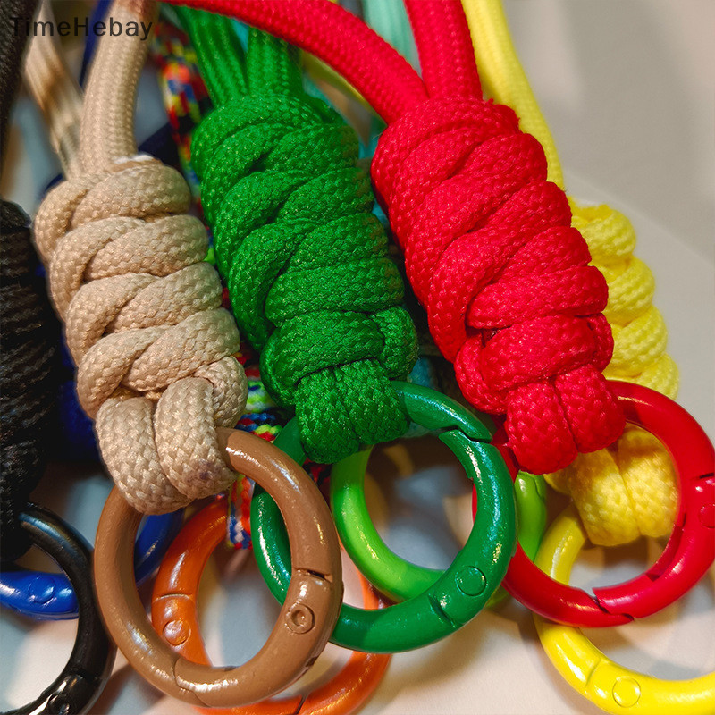 Timehebay Paracord Braided ทอพวงกุญแจ Lanyard Buckle Emergency Survival Bagpack Key แหวนสายรัดข ้ อมือรถ Trinket Key ผู ้ ถือ EN