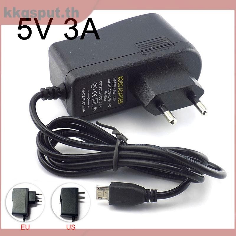 Micro USB 5V 3A AC DC Power Adapter EU US Plug 100 V ~ 240 V 3000mA Charger Supply สําหรับ Raspberry Pi Zero แท็บเล็ตพีซี THK2