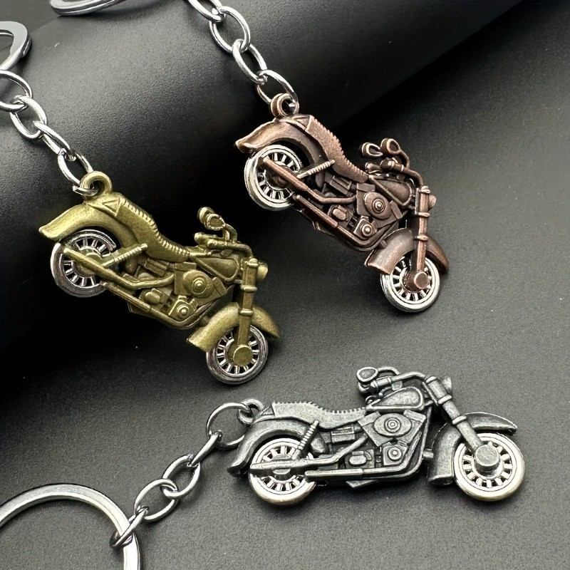Vintage รถจักรยานยนต ์ ไฟฟ ้ าจักรยานพวงกุญแจโลหะจําลองรถจักรยานยนต ์ Keyring สําหรับผู ้ ชายรถจี ้ กระเป ๋ าอุปกรณ ์ เสริมของขวัญ