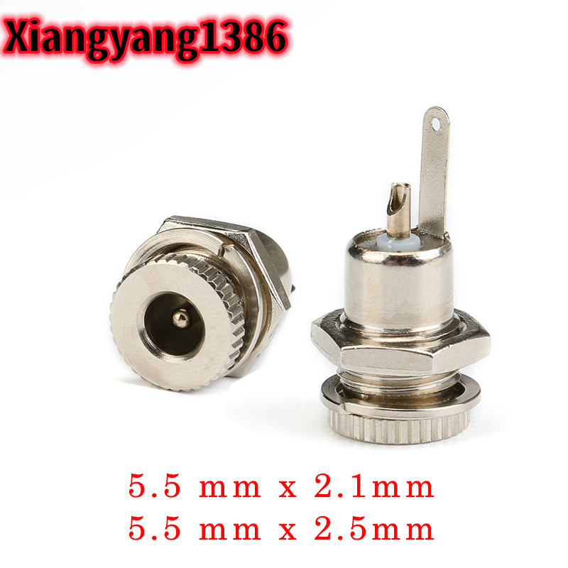 1 ชิ้น/DC099 5.5 มม.x 2.1 มม.DC Power Jack Socket หญิงแผง Mount Connector โลหะ DC-099 เปิดรู 11 มม.5.5*2.1 5.5*2.5