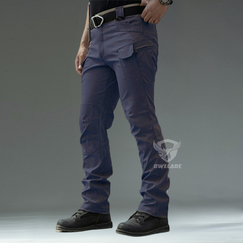 Owllade กางเกงคาร์โก้ยุทธวิธีสีดําสําหรับผู้ชายสีน้ําเงิน IX7 A01 2T
