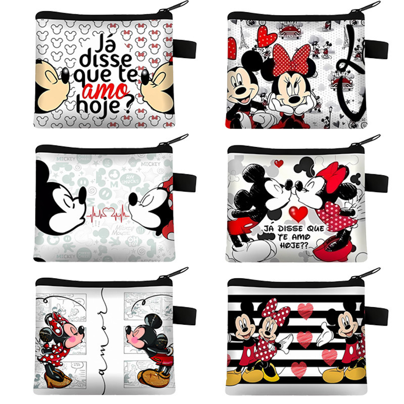 Disney Mickey Minnie Girl Coin Key Storage แบบพกพาการ ์ ตูนอะนิเมะกระเป ๋ าสตางค ์ แฟชั ่ นเยาวชนน ่ ารักโรงเรียนกระเป ๋ าสํานักงานของขวัญ