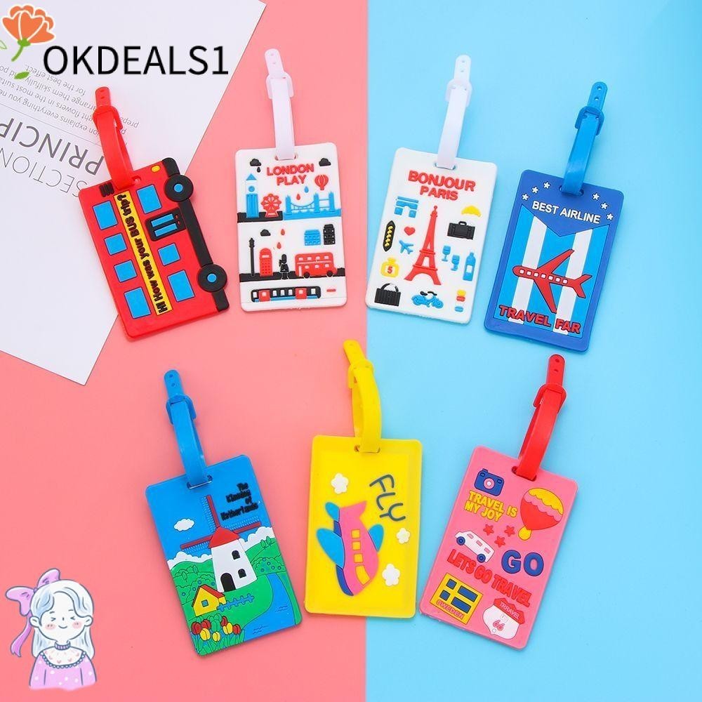 Dealshop ป้ายที่อยู่ เชือก ป้ายแท็กเครื่องบิน กระเป๋าเดินทาง