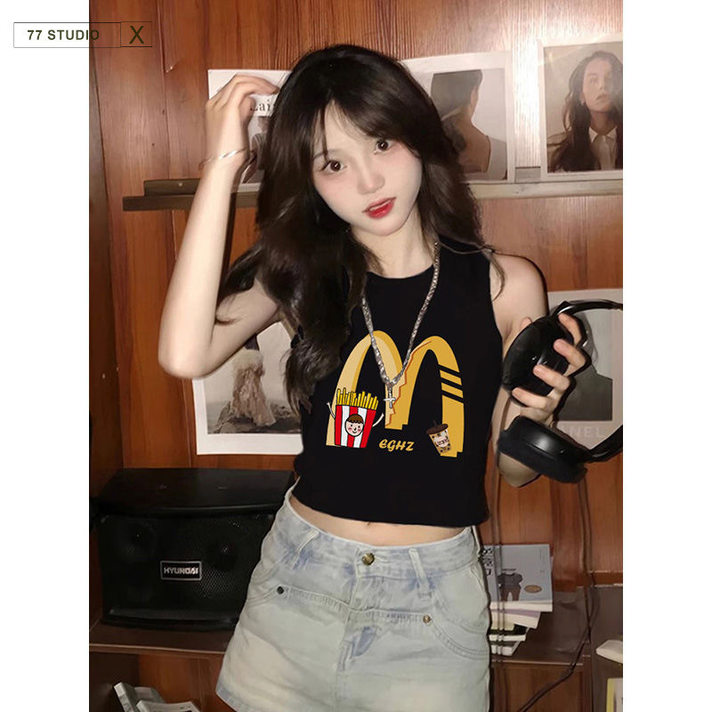 （พร้อมส่งจากกทม มาถึงใน 2วัน）100%Cotton  เสื้อกล้ามเอวลอย  ผ้าคัตคอน นิ่มใส่สบาย   เสื้อสายเดี่ยว เซ็กซี่น่ารัก S-L