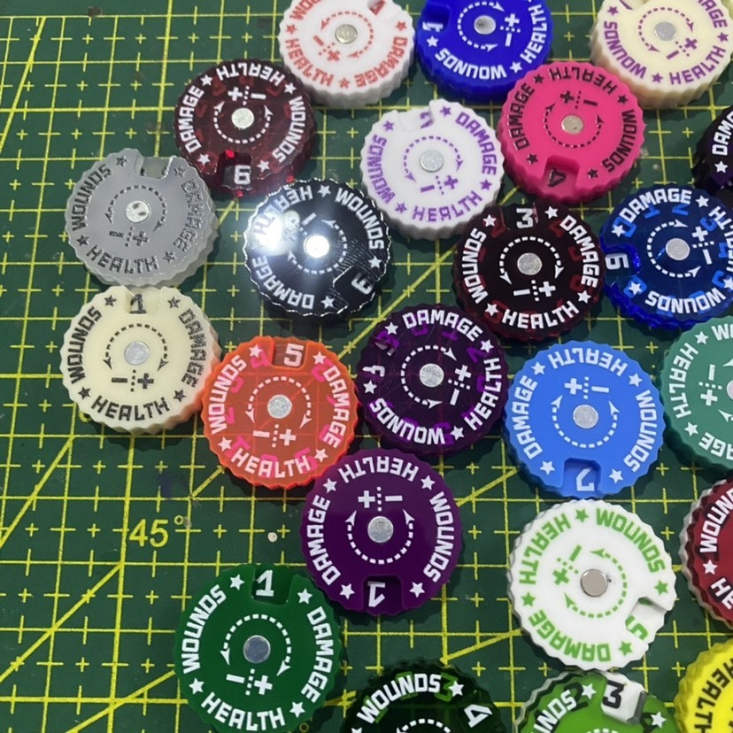 เกมกระดาน 0-9 ตัวติดตามบาดแผลเคาน ์ เตอร ์ 25มม