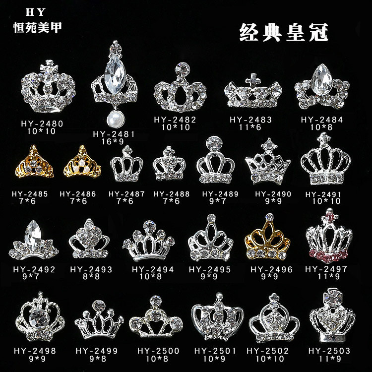 Nailwearjewelrynewimitationcrystalnailsnail stick เครื ่ องประดับเพชรมงกุฎ rhinestone series ตกแต ่ งเล ็ บ