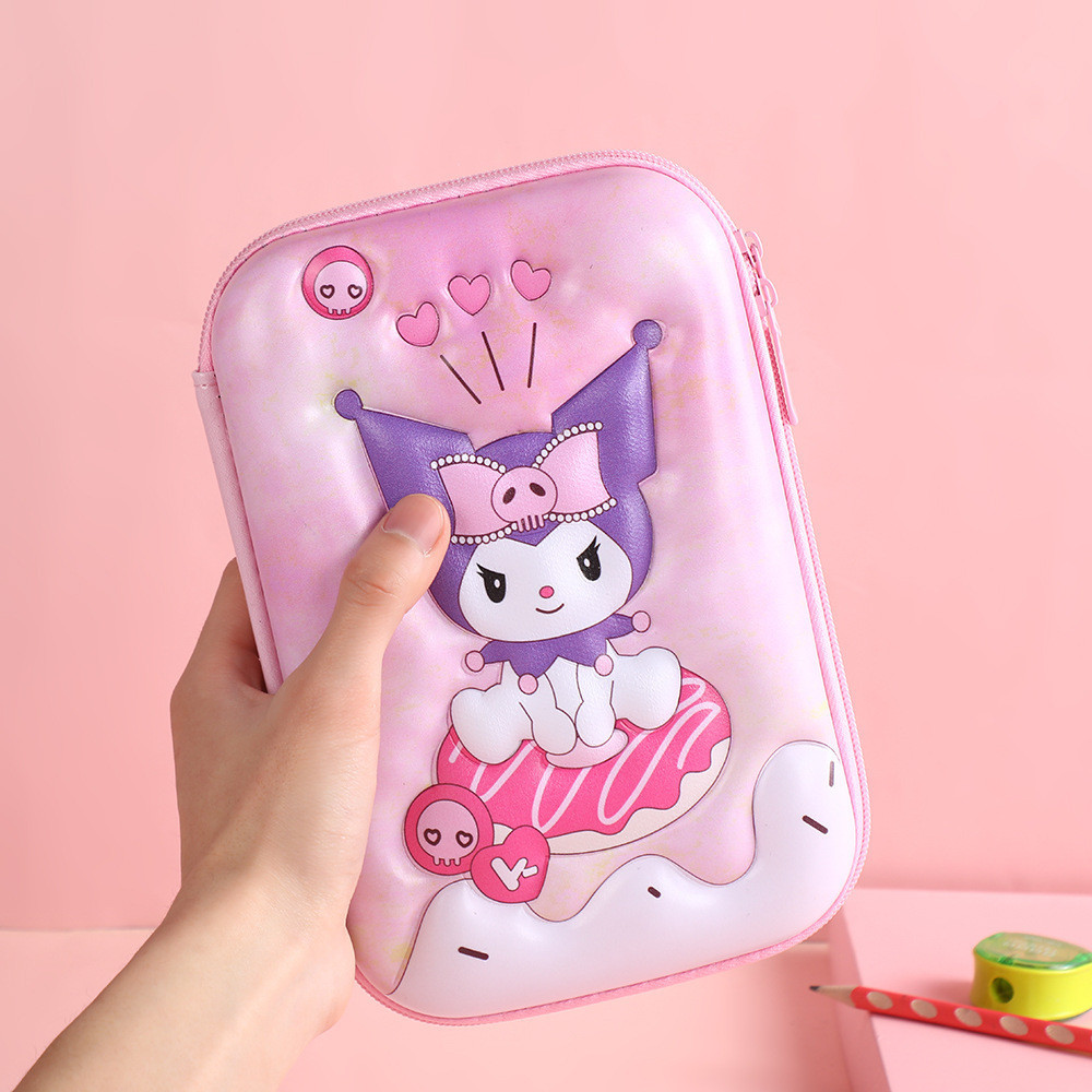 3d กล ่ องดินสอขนาดใหญ ่ Kuromi Kawaii เครื ่ องเขียนกล ่ องดินสออุปกรณ ์ โรงเรียนปากกาของขวัญคริสต ์ มาส Xmas ของขวัญ