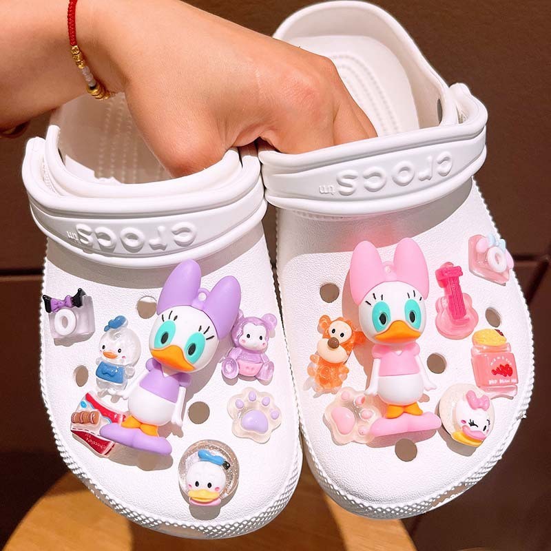 การ์ตูน Minnie Jibits ชุดของเล่น Story Jibitz Croc Charm Mickey Croc Jibbits สําหรับเด็กรองเท้าอุปกรณ์เสริมรองเท้า Charms Pin ตกแต่ง
